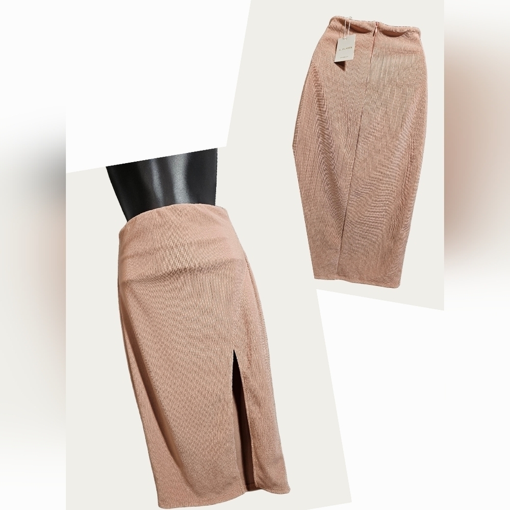 NEW J Lux Label Nude Pink Bodycon Skirt Small